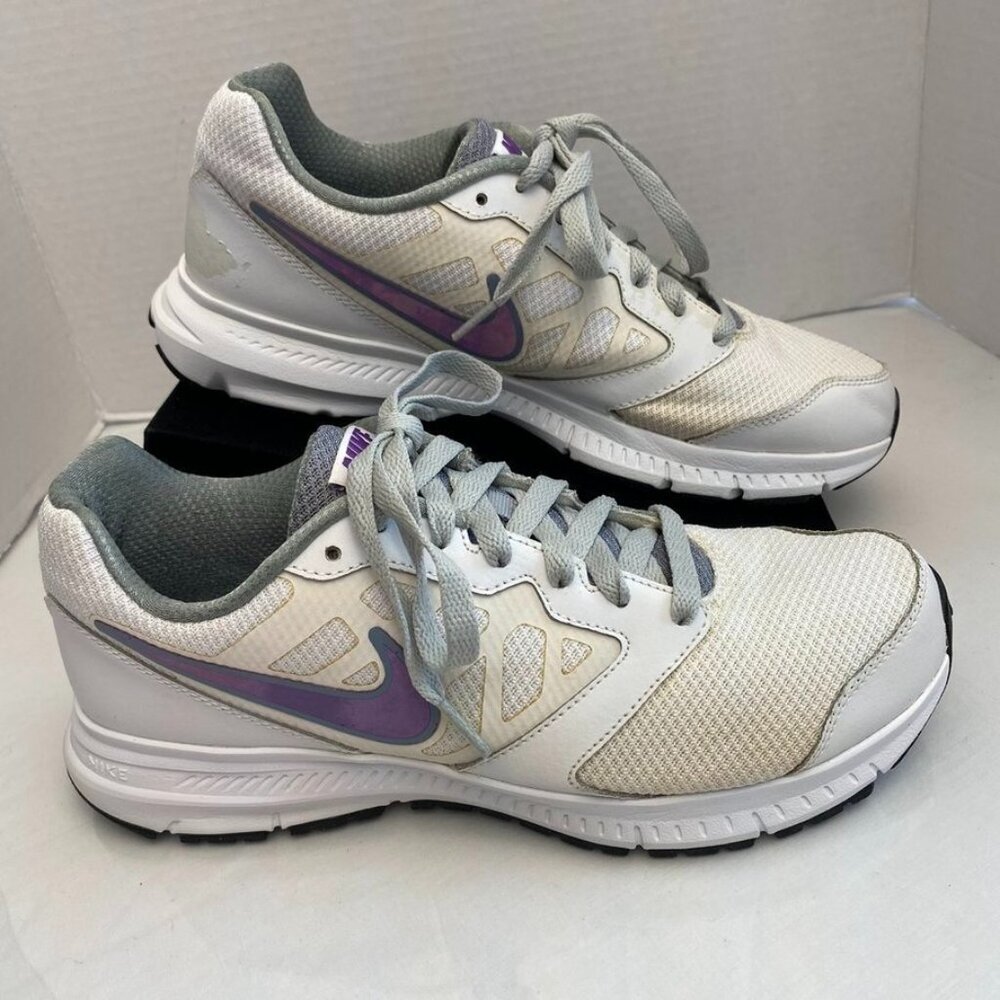 Nike Downshifter 6 Mesh Running Shoes White Hyper Grape Women’s 9.5 684765-150